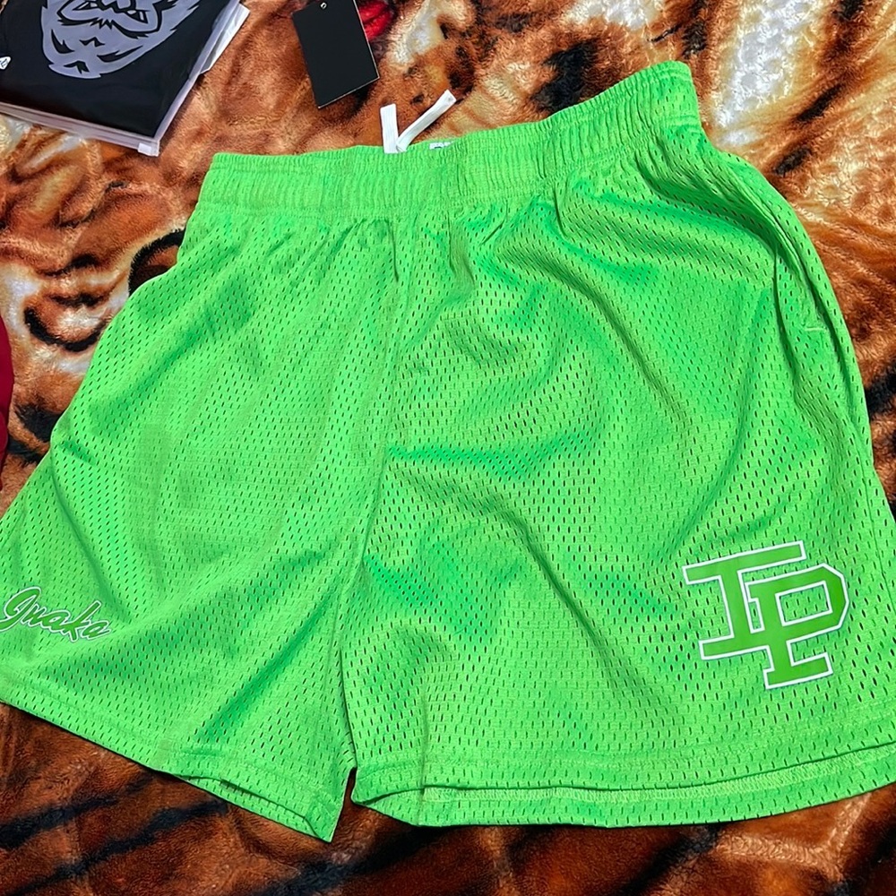 Lime green mesh Inaka power shorts